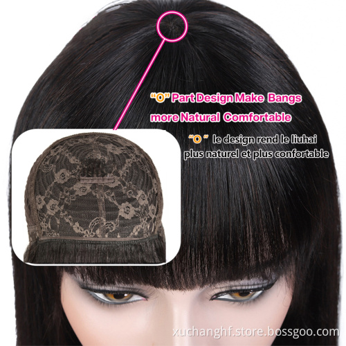 13x6 Brazilian Virgin Frontal Wigs With Bangs Human Hair Lace Front With 360 Frontal HD Straight Lace Front Wigs With Baby Hair